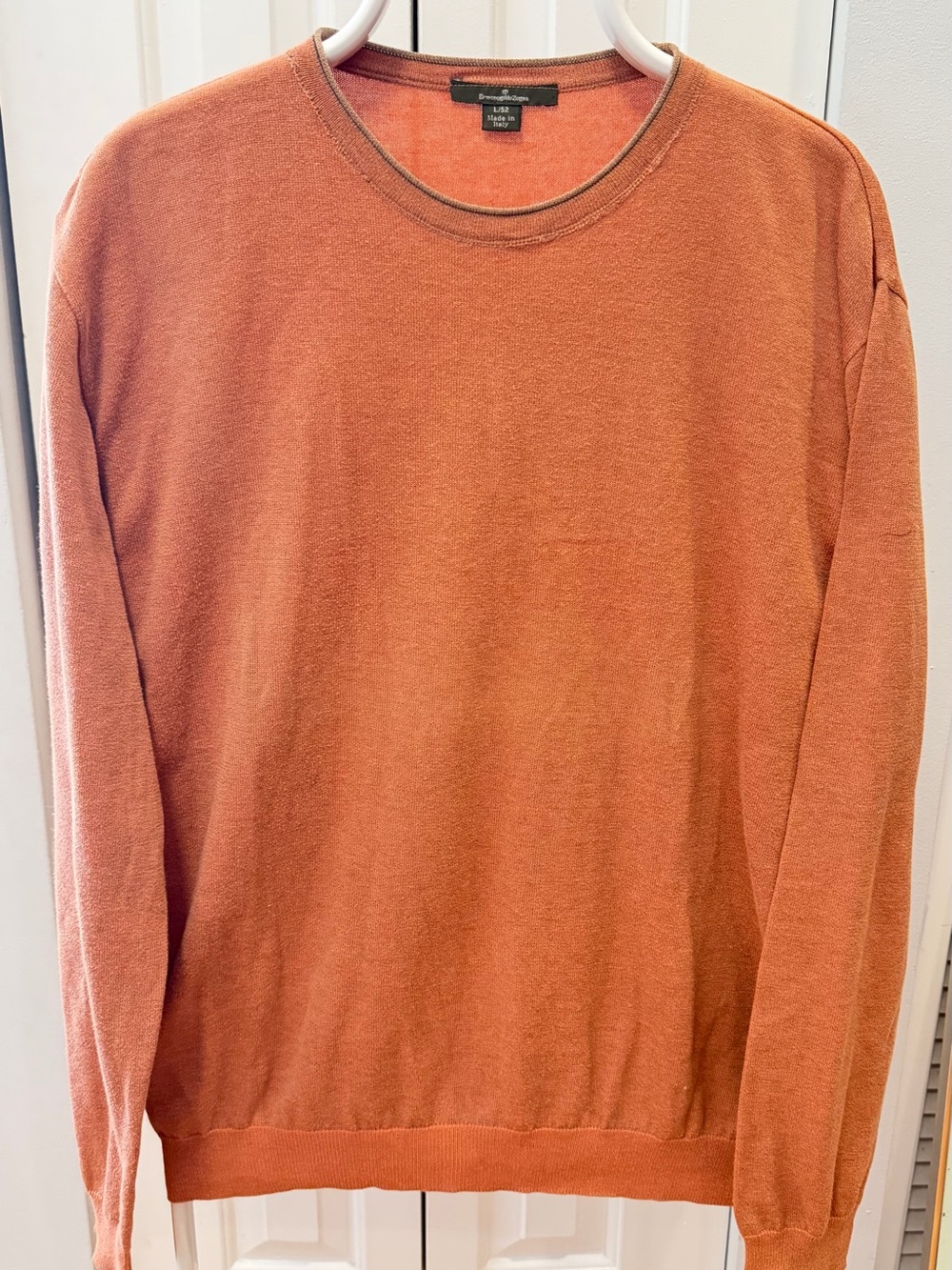 Ermenegildo Zegna Crew Neck Men’s Sweater Burnt Orange Size L/52